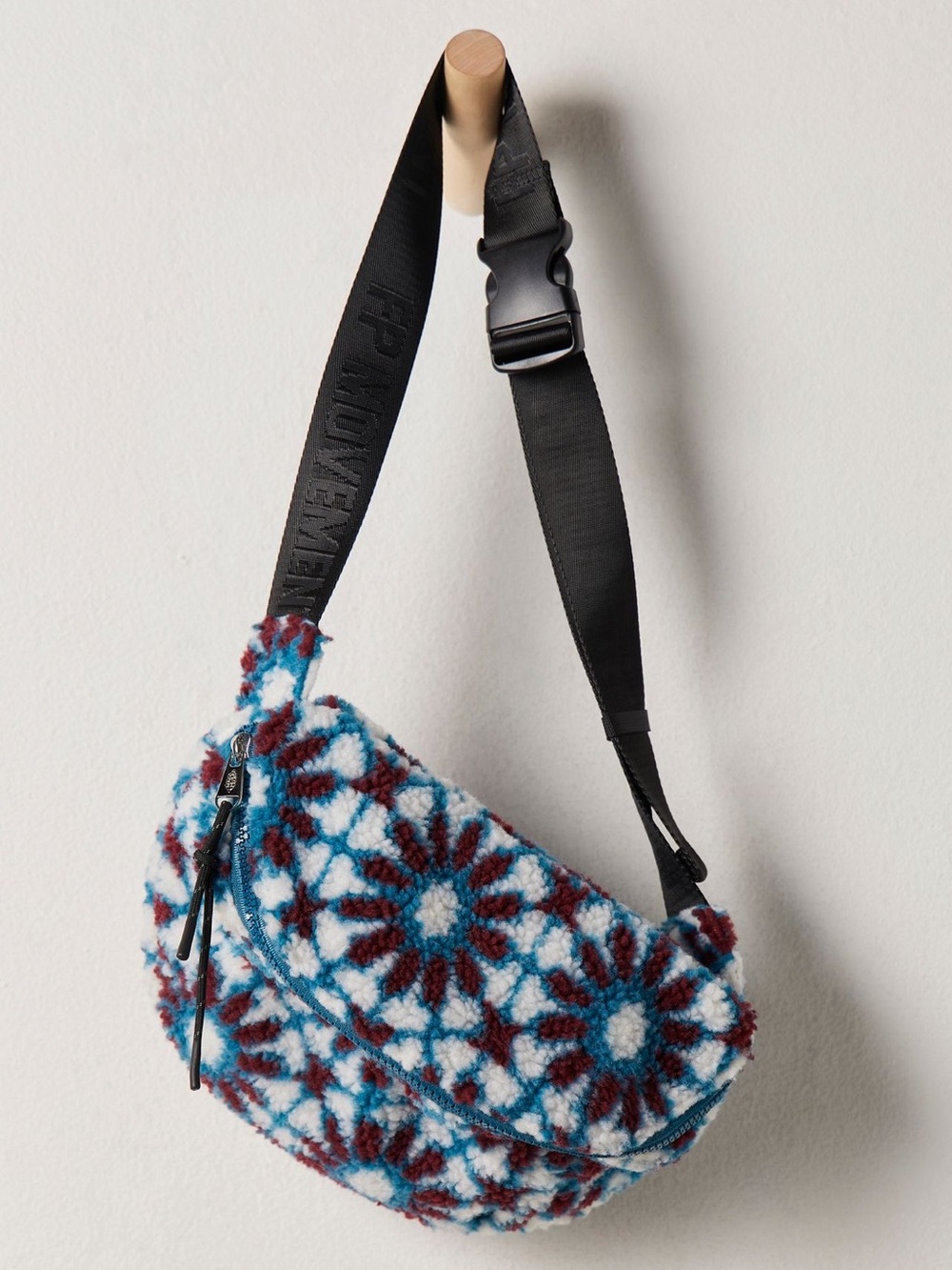 Free People NWT FP Movement Happy Packer Blue Multicolored Sling Bag Printed